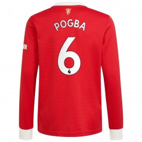 Manchester United Paul Pogba 6 Voetbalshirts Thuis 2021/22 Lange Mouw